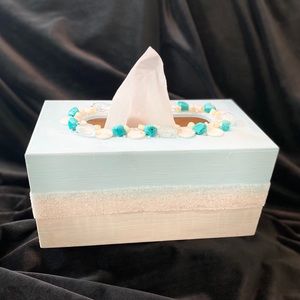 Tiffany blue and white turquoise tissue box